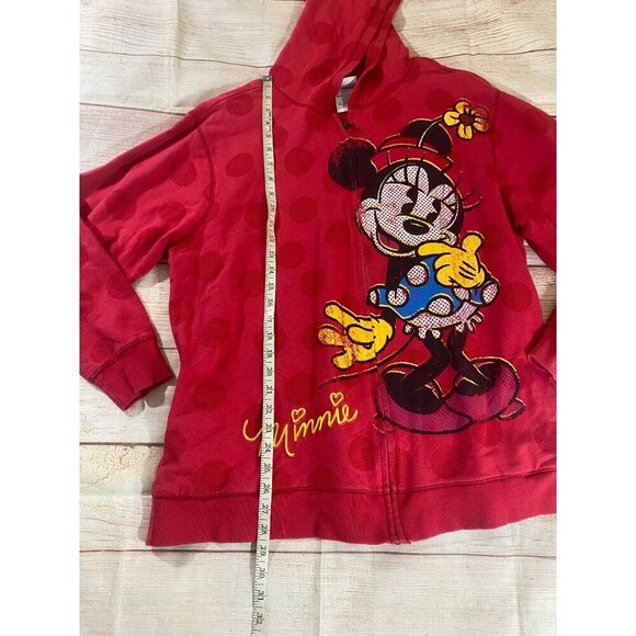 Disney Store Official Merch Red Minnie Mouse Fullo Zip Hooded Sweater - 2XL - Picture 7 of 12